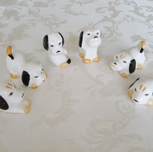 Set of Six Cute Dog Figurines